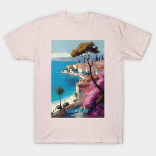 Cote d Azur vintage travel poster T-Shirt